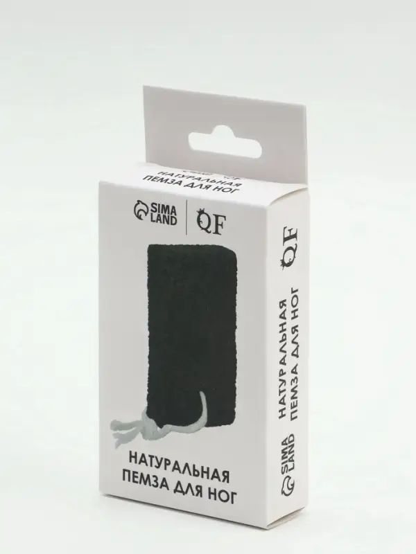 Натуральная пемза для педикюра, с подвесом, 10&times;6 см, в коробке, коричневая