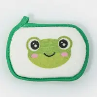 Мочалка для купания "Лягушонок", 12х8 см, цвет зеленый