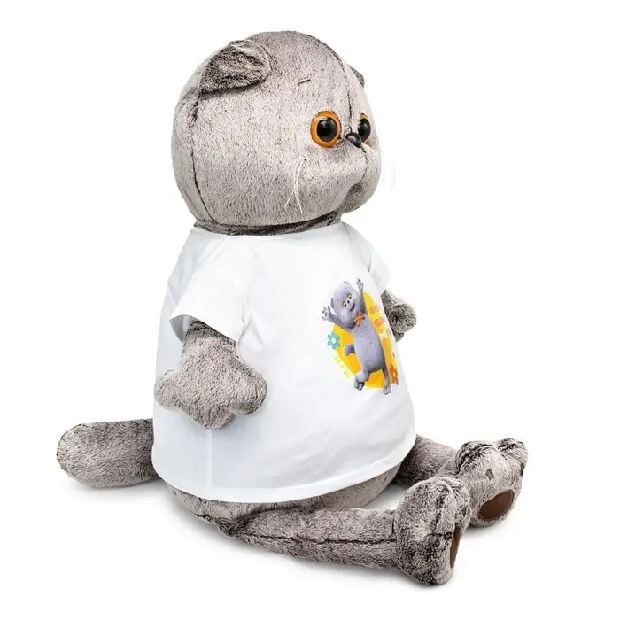 Мягкая игрушка «Кот Басик» в футболке с принтом, 60 см Мягкая игрушка «Кот Басик» в футболке с принтом, 60 см