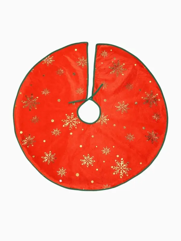 Коврик под ёлку &laquo;Уютная сказка&raquo; снежинка, d=74 см, красный