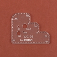 Линейка радиусная, для кожи, шаг 4 мм, акриловая, R5 - 35, S3