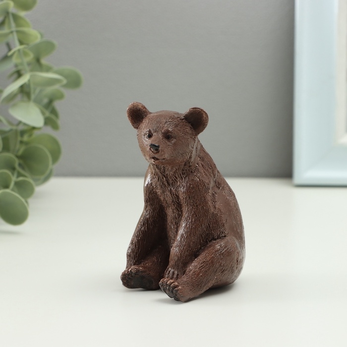 Фигура Фигура "Медведь сидит" 9х5см, коричневый