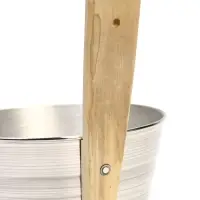 Ушат для бани и сауны, 3 л, алюминий, с деревянной ручкой