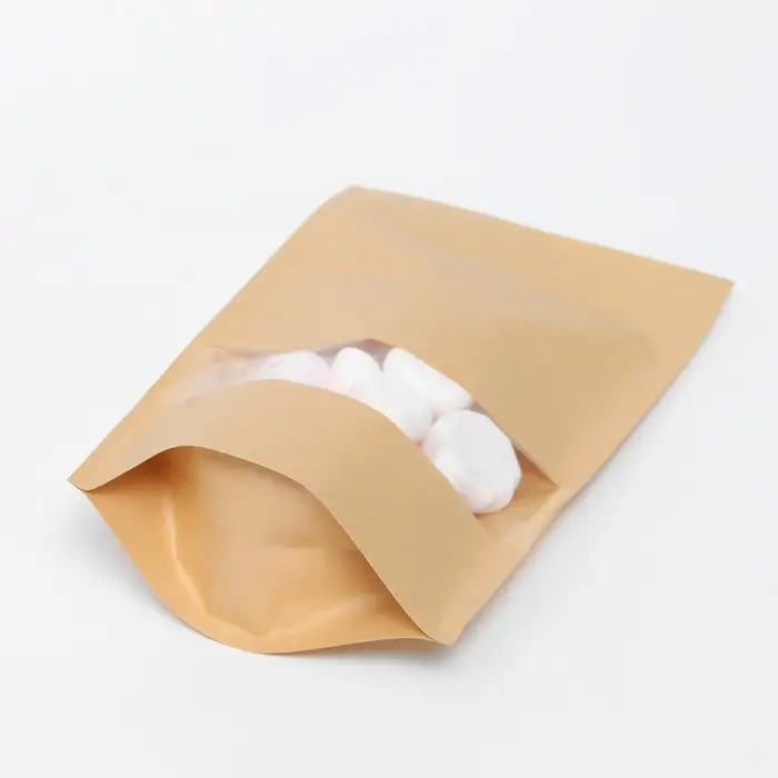 Пакет Zip - lock Крафт с прямоугольным окном 18×30 см Пакет Zip - lock Крафт с прямоугольным окном 18×30 см