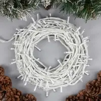 Гирлянда &laquo;Нить&raquo; 20 м, IP20, белая нить, 200 LED, свечение синее, 8 режимов, 220 В