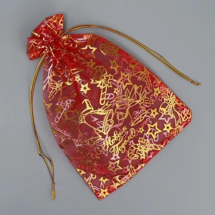 Мешочек подарочный органза «Новогодние игрушки», 16 х 24 см +/- 1.5 см Мешочек подарочный органза «Новогодние игрушки», 16 х 24 см +/- 1.5 см