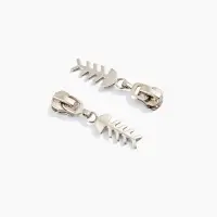 Бегунок для металлической молнии, №5, &laquo;Рыба&raquo;, 10 шт., цвет никель