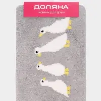 Коврик Доляна &laquo;Гуси&raquo;, 40&times;60 см, микрофибра, серый