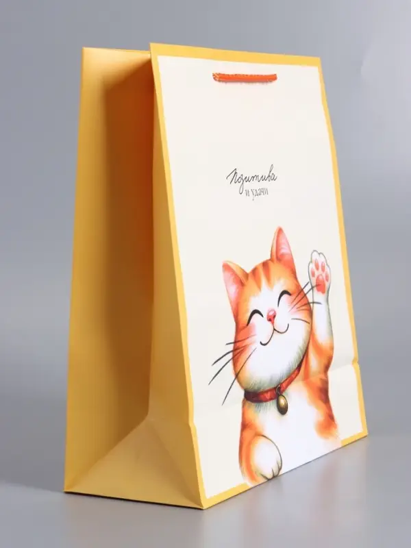 Пакет подарочный "Позитива и удачи" ламинированный 26 х 12 х 32 см