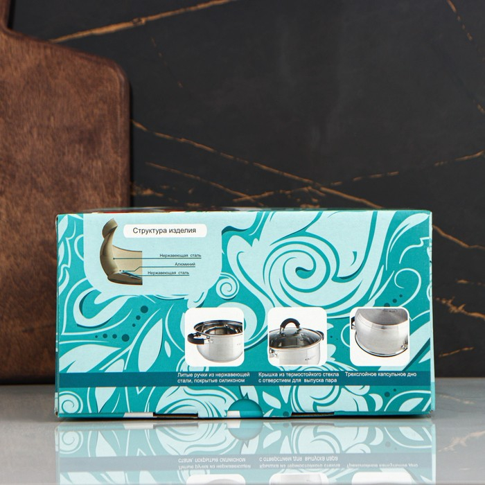 Кастрюля «Ирида», 1.9 л, d=16 см, капсульное дно, индукция Кастрюля «Ирида», 1.9 л, d=16 см, капсульное дно, индукция