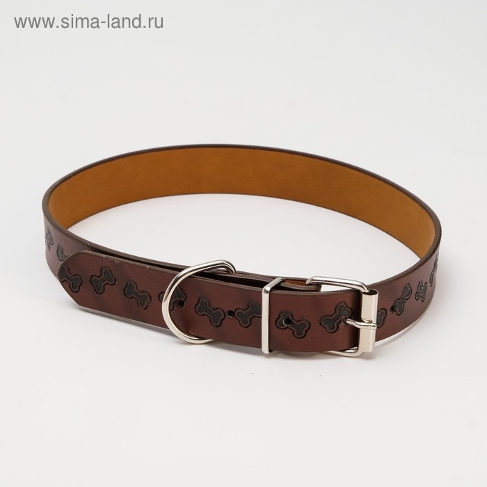 Ошейник с основой из термопластичной резины с тиснением Ошейник с основой из термопластичной резины с тиснением "Косточки", 64 х 2,5 см