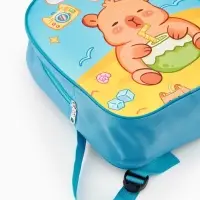 Рюкзак детский 27*10*30, отд на молнии, капибара голубой