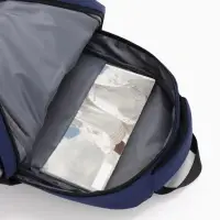 Рюкзак школьный, 2 отделения, 5 карманов, водонепроницаемое дно, 26&times;14&times;39 см, синий