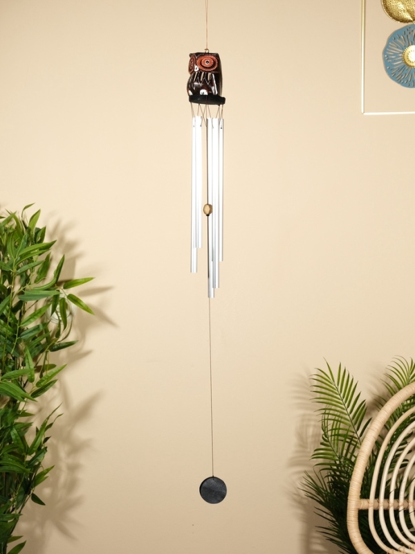 Музыка ветра "Совёнок" дерево, алюминий 9х8х100 см