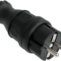 Вилка прямая ОМЕГА каучук 16A 2P+E IP44