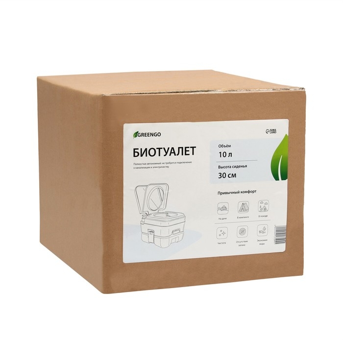 Биотуалет жидкостный, 10 л, съёмный бак, Greengo