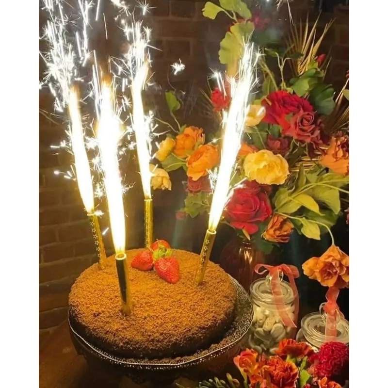 Набор свечей для торта Фонтан,4шт/уп,высота свечи 12,5см, 40сек,MF-001