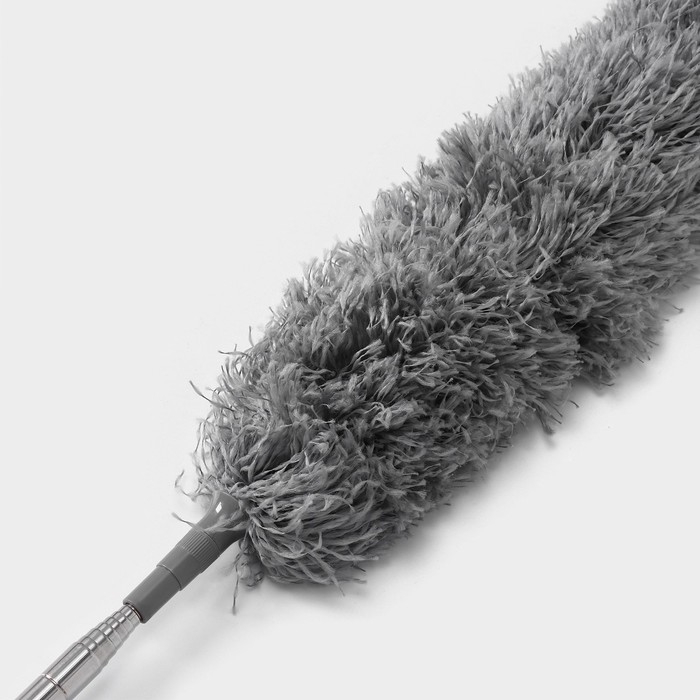 Щётка для удаления пыли телескопическая Raccoon, 84-280 см, микрофибра, цвет серый Щётка для удаления пыли телескопическая Raccoon, 84-280 см, микрофибра, цвет серый