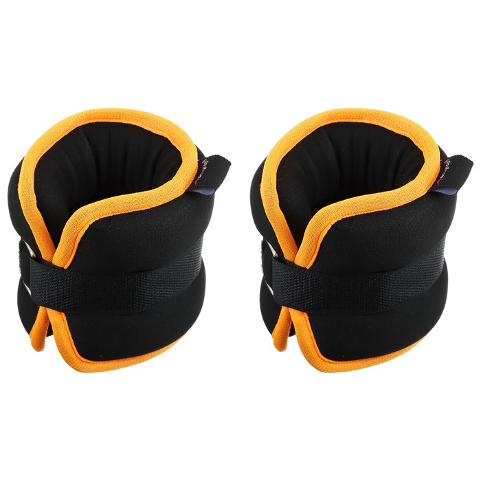 Утяжелители неопреновые ONLYTOP, 2 шт. х 1 кг, цвет чёрный/оранжевый Утяжелители неопреновые ONLYTOP, 2 шт. х 1 кг, цвет чёрный/оранжевый