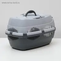 Переноска для животных до 9 кг &laquo;Пижон&raquo;, 43&times;29&times;27.5 см, металлическая дверь, пластик, серая