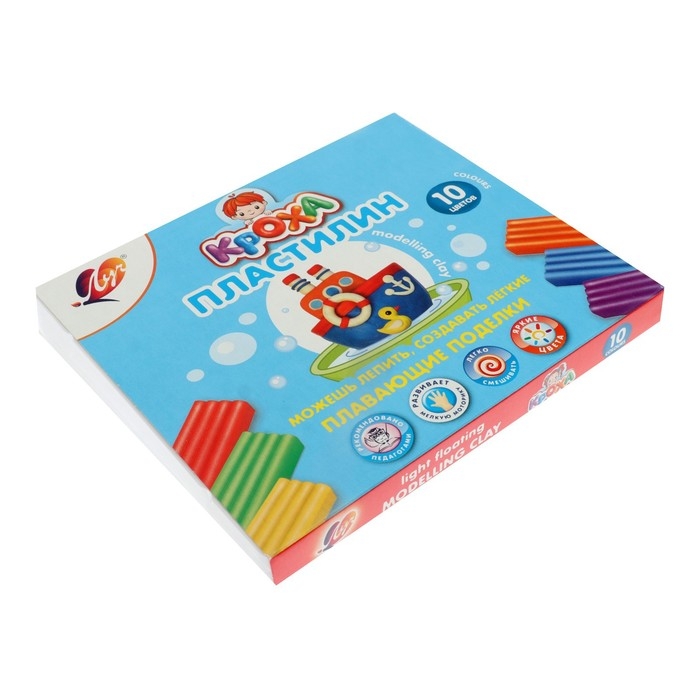 Пластилин плавающий 10 цветов  Пластилин плавающий 10 цветов "Кроха"