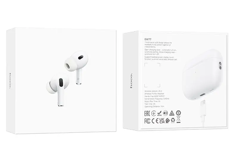 Гарнитура Bluetooth True Wireless Stereo Headset EW77 HOCO белая