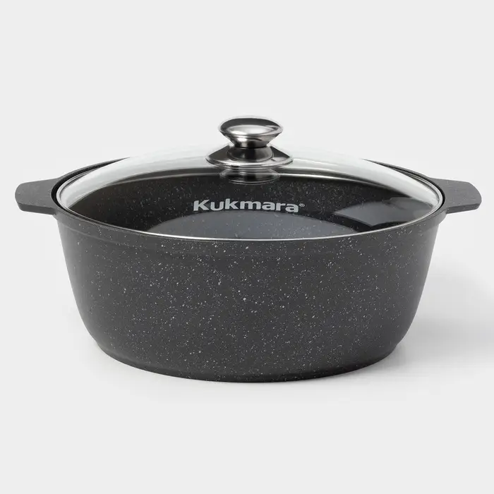 Кастрюля-жаровня KUKMARA, 5 л, d=28 см, антипригарное покрытие, литой алюминий, серая