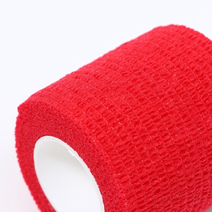 Бинт самофиксирующийся разрывной «Groomroom»‎, 5 см х 4,5 м, красный