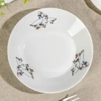 Блюдце Добрушский завод &laquo;Гуси&raquo;, d=14 см, фарфор, рисунок микс, белое