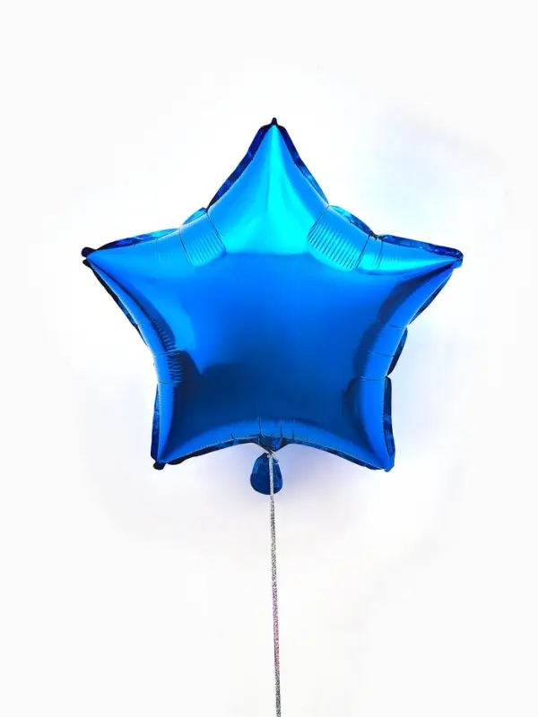 Воздушные шары фольгированные 18" "Звезда" цвет синий, набор 5 штук