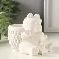 Подставка для мелочей &laquo;Медведь с корзинкой&raquo; 9&times;10&times;8 см, гипс