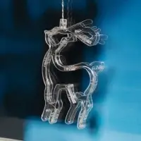 Гирлянда &laquo;Бахрома&raquo; 2.4&times;0.9 м с насадками &laquo;Олень&raquo;, IP20, прозрачная нить, 138 LED, свечение мульти, 8 режимов, 220 В