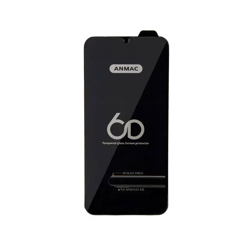 Защитное стекло для Samsung A34 Anmac 6D Black без упаковки Арт. 1137399 (10 шт./уп.)