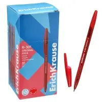Ручка шариковая ErichKrause R=301 Stick Original, узел 1 мм, красная