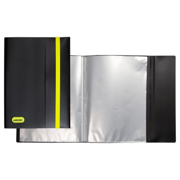 Папка 40 вкладышей А3 500мкм deVENTE MonoChrome фактура, клапан на резинке, черная Папка 40 вкладышей А3 500мкм deVENTE MonoChrome фактура, клапан на резинке, черная