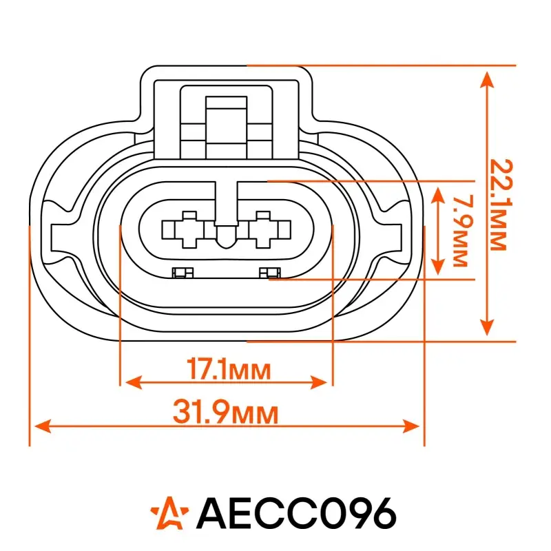 Разъем 2 pin с проводами цоколя лампы H8, H11, жгута ПТФ VAG, Renault, Nissan, Hyundai