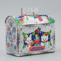 Коробка Новогодняя подарочная "Серебро" 22 х 19,5 х 13,5 см Коробка Новогодняя подарочная "Серебро" 22 х 19,5 х 13,5 см