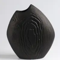 Ваза «Бего», 24×21 см, керамика, чёрная