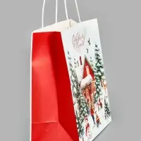 Пакет подарочный крафтовый &laquo;Новогодняя сказка&raquo;, 32&times;28&times;15 см