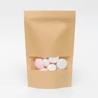 Пакет фасовочный, крафт, зип - лок, с окном, 20(4) х 30 см