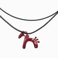 Кулон на шнурке "Конь", цвет чёрно-бордовый,  L=51 см