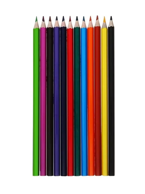 Карандаши цветные, 12 цветов, Calligrata TOP, шестигранные, пластиковые