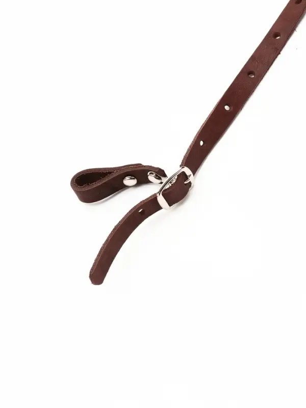 Намордник кожаный №3, сетчатый, с перемычкой, овчарка, длина по носу 11 см, обхват морды 30 см, цвет МИКС