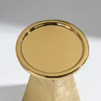 Подсвечник на 1 свечу &laquo;Буэно&raquo;, керамика, стекло, d=7.5 см, золото, 9.5&times;9.5&times;29.5 см