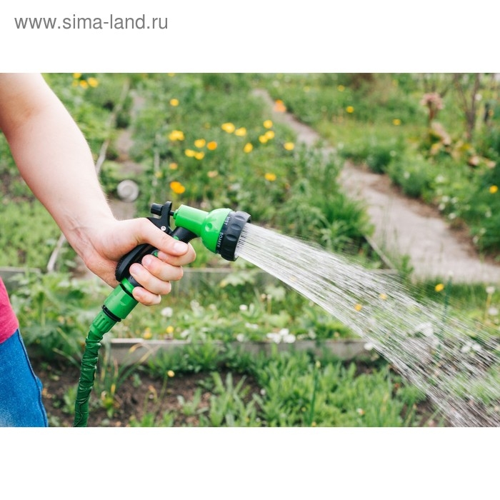 Пистолет для полива, 5 режимов, под шланги 1/2" (12 мм), 3/4" (19 мм), 1" (25 мм), пластик, Greengo