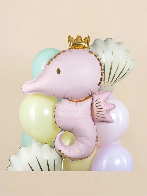 Воздушный шар фольгированный 42" &laquo;Морской конёк&raquo;, светло - розовый сатин