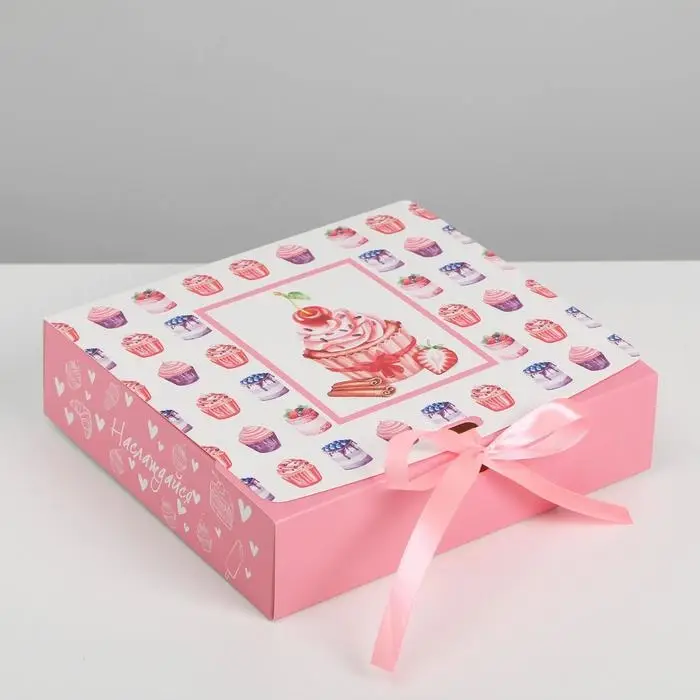 Коробка подарочная складная, упаковка, &laquo;Наслаждайся&raquo;, 20 х 18 х 5 см