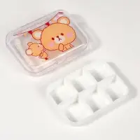 Таблетница &laquo;Милашки&raquo;, 6 секций, 9.2 см &times; 6.2 см &times; 2 см, белая