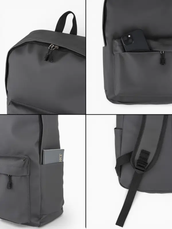 Рюкзак школьный, водонепроницаемый, однотонный, 1 отделение, 3 кармана, 31&times;11&times;40 см, серый