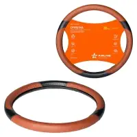 Оплетка на руль, искусственная кожа, коричневая/черная, 38 см / M (AWC-CM-05M)
